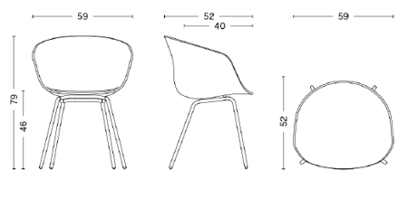 Jídelní židle About A Chair AAC 26 - kovová noha galerie 6